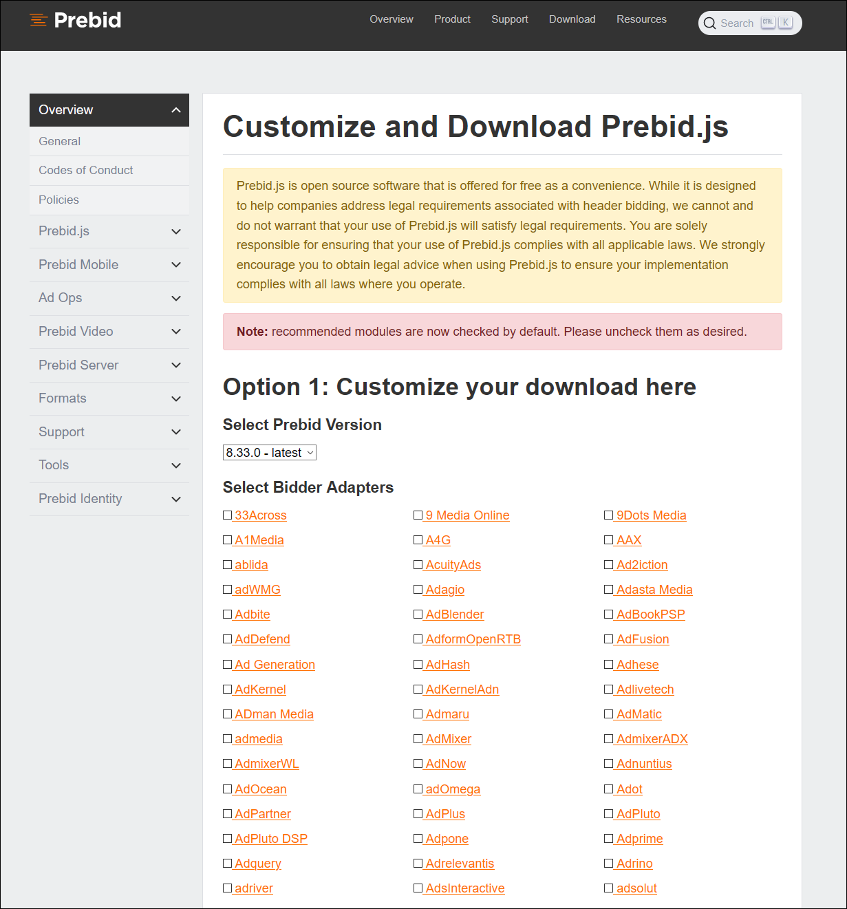 Prebidjsダウンロード